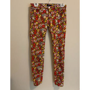 Kate Spade Saturday Womens Size 24 Pants Skinny Red Yellow Floral Jeans 4CMU0082